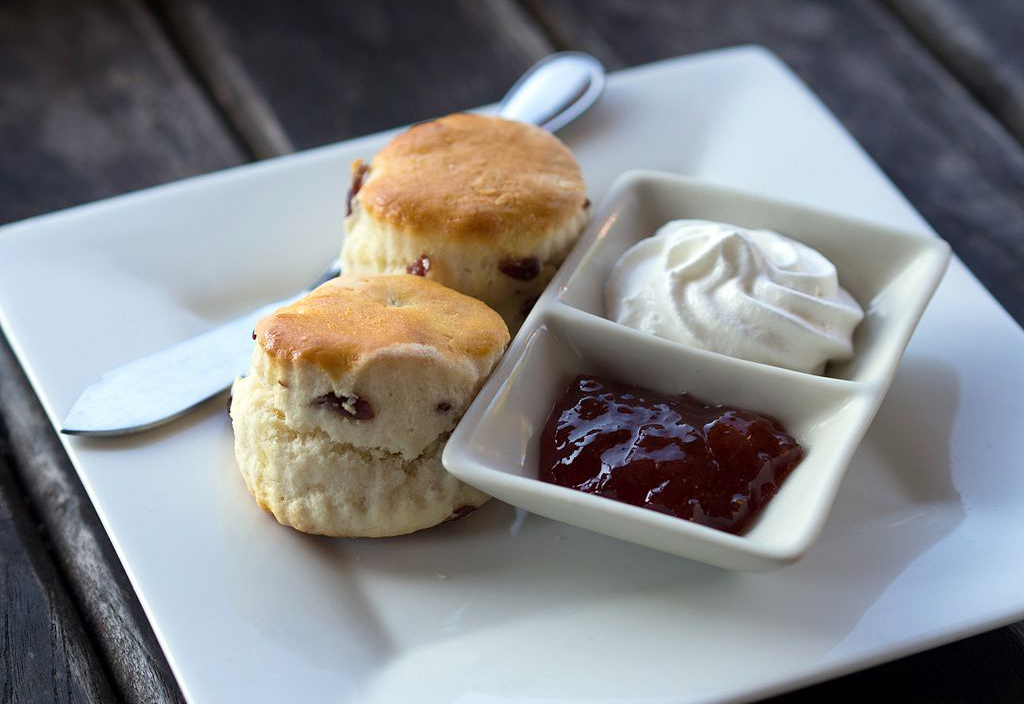 scones with jam and cream